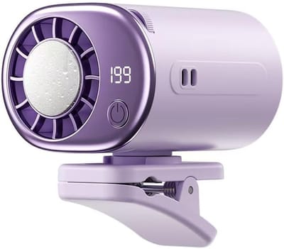 Ventilator met klem-Tafelventilator-tafelventilator draadloos-199 windkracht - 360° draaibaar - 2000 mAh batterij - geschikt voor kinderwagen, fiets, paraplu, bureau, buitenreisventilator - wit