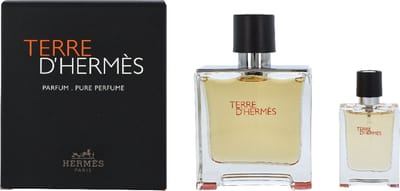 Hermès Terre d'Hermès Giftset - 75 ml pure parfum spray + 12,5 ml pure parfum tasspray - cadeauset voor heren