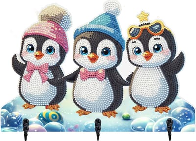 Sleutelrekje - GYG05 - Pinguïns - diamond painting - compleet pakket - Diamond painting by Wietske