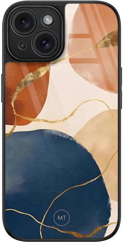 Hoesje geschikt voor iPhone 15 - Abstract harmony - Luxe Hard Case - Print - Multi - Mooie Telefoonhoesjes