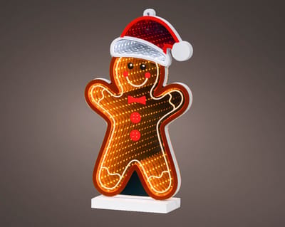 Lumineo - LED Infinity Lights – Peperkoek - L6 x B14.7 x H26.9 cm - Meerkleurig - Acryl