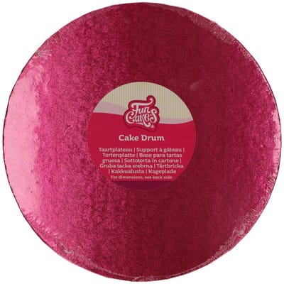 FunCakes Cake Drum Rond - Cerise - Ø25 cm / 12 mm - Taartonderlegger - Taartkarton