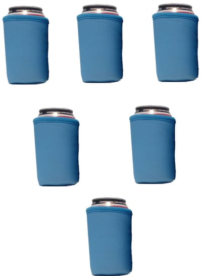 EIZOOK 6 stuks bier - frisdrank blik koelhoud hoesjes in EXCLUSIEF BLAUW | bierblik hoesjes | Festival | Vakantie | Strand | Carnaval