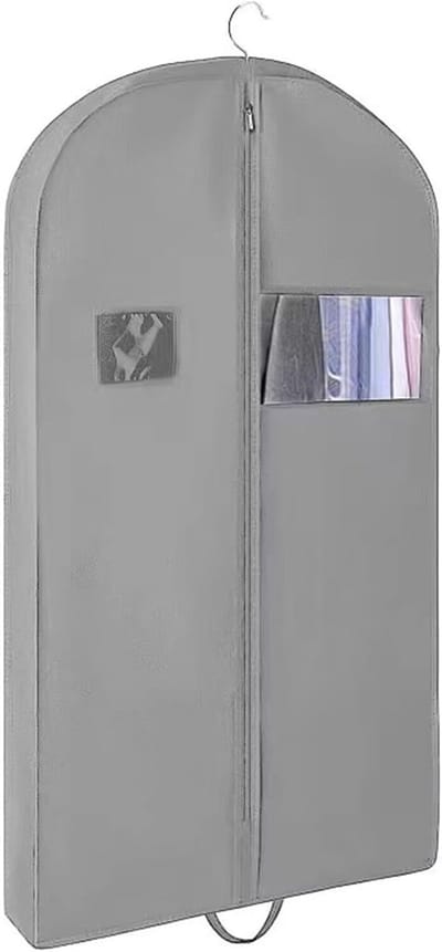 Kledinghoezen Set - Beschermhoezen Kleding - Kleding Opbergen - Ademend Materiaal Transparant - 5 Stuks 110cm - Grijs