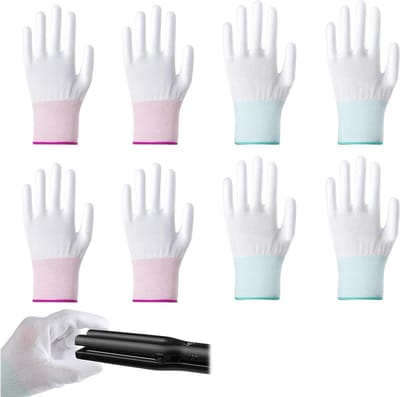 Hittebestendige Handschoenen voor Haarstyling – Thermische Bescherming voor Krultangen, Steilapparaten en Warmte Gereedschappen met Silicone Vingers voor Extra Grip, Roze en Duurzaam