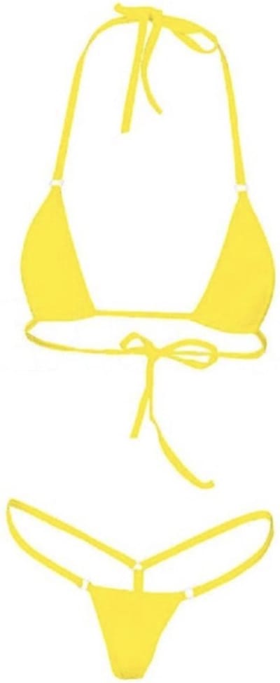 Jumada's - "Geel Halter Top - Micro Bikini - G-String