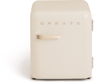 CREATE - Koelkast in retrostijl - Gebroken wit - Handvat Zand - FRIDGE RETRO 48L