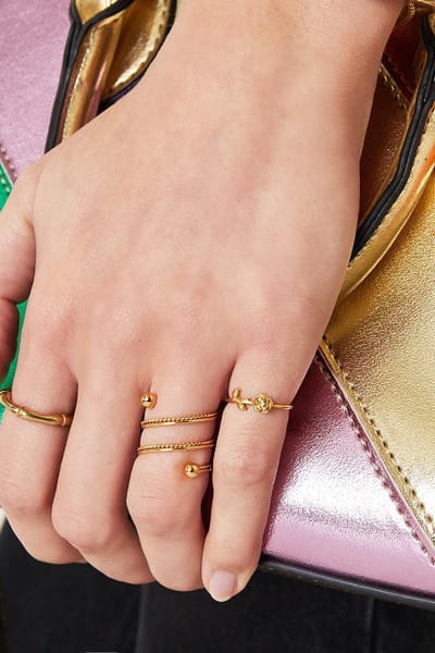 Ring Bamboo-Goud - Maat 16- Yehwang | Cadeau voor haar | Tieners | Moederdag