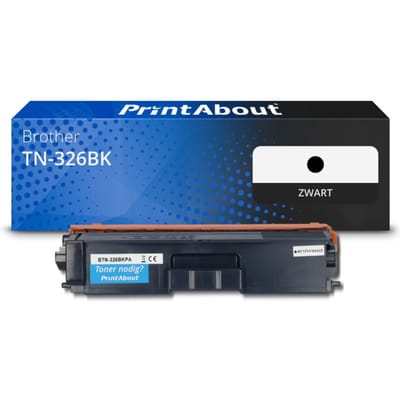 PrintAbout huismerk Toner TN-326BK Zwart Hoge capaciteit Geschikt voor Brother