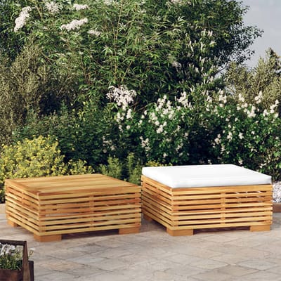 vidaXL - 2-delige - Loungeset - massief - teakhout