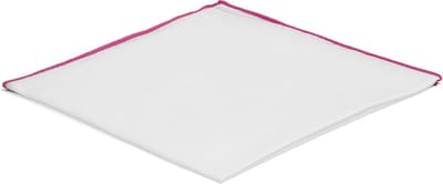 Witte pochet met roze randen