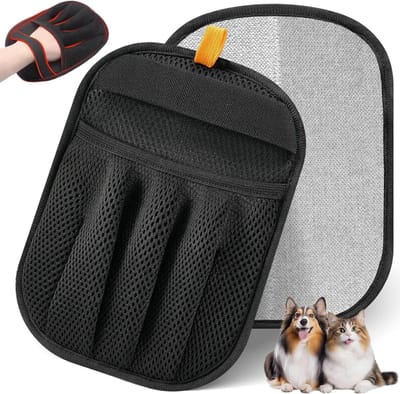 Handschoenen voor het verwijderen van dierenharen, set van 2, antistatische handschoenen voor het verwijderen van hondenharen, dubbelzijdige handschoenen voor het verwijderen van kattenharen, geschikt voor katten en honden, herbruikbaar.