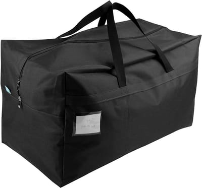 Ruime 100L Wasbare Waterdichte College Tote Bag voor Verhuizen, Opslag en Decoratie - Zwart