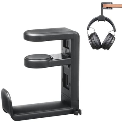 Hoofdtelefoonstandaard - 360° Draaibaar en Hoogte Verstelbaar - Universeel Compatibele Gaming Koptelefoonhouder met Kabelclip voor Bureau