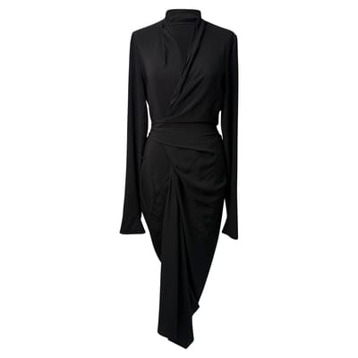 Rick Owens Cocoon midi-jurk in zwart acetaat