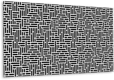 Tulup PVC Wandpaneel - Geometrische Abstractie Vinyl Wandpaneel - 100 cm x 50 cm - Zwart en wit Wandbekleding Vinyl - 1 stuk - PVC Muurpaneel - Geometrisch Muurpaneel - Wandpaneel PVC - Plaktegels Keuken en Badkamer