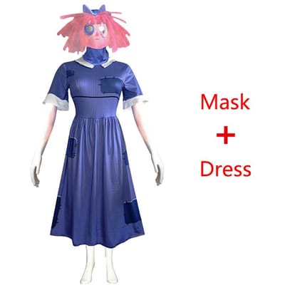 Anime Pomni Ragatha Cosplay Kostuums The Amazing Digital Circus Cosplay Jurk Hoed Masker Ragatha Pomni Sutis Halloween Cos Vrouwen 210 blue