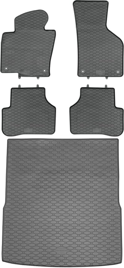 Max-Dywanik - Rigum Kofferbakmat + Geyer Autovloermatten - VW Passat B6 Kombi - Zwart - 2005-2010