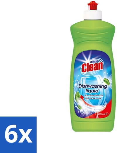 At Home - Clean - Afwasmiddel - Ultra - Stralend Schone Vaat - 500 ml - Voordeelverpakking - 6 stuks