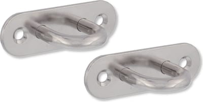 AMIG set van 2 Oogplaten - RVS AISI 316 - Marine Kwaliteit - 80 x 26 / Ø8mm - Oog op plaat bevestiging voor Karabijnhaak Musketonhaak - Mastoog - Oogplaat