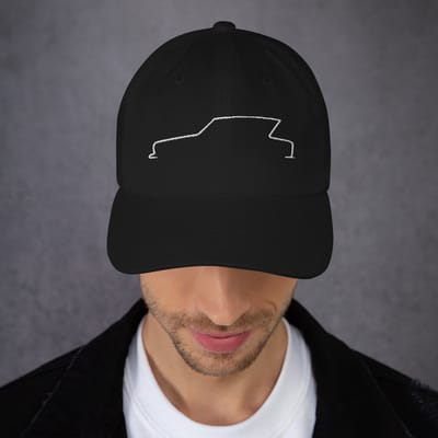 De2pktjes - Premium Chino Pet – Silhouette Collectie: Citroën Ami6 Lijnkunst - Zwart