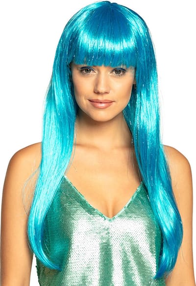 Boland - Pruik Laguna Blauw - Steil - Lang - Vrouwen - Zeemeermin - Fantasy - Fee - Zeemeermin
