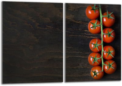 TMK ArtDeko - Snijplank van Gehard Glas - 2x 40x52 cm - Beschermkap - Pomidor Design