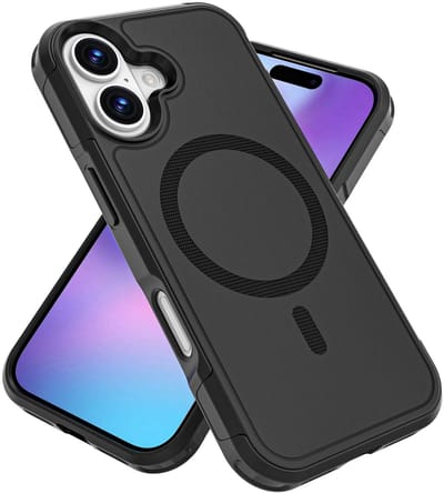Hoesje Geschikt voor Apple iPhone 17 - Compatibel met MagSafe / Qi2 | Back Cover met Magneet | Dual-Layer Hybride Case | Zwart