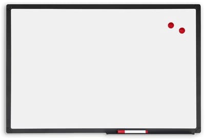 IVOL Whiteboard Premium met zwart frame - 60x120 cm - Emaille - Magnetisch - Magneetbord - memobord