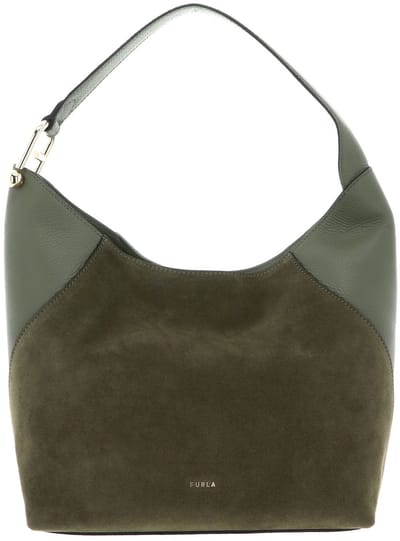 FURLA Leren schoudertas Lara Hobo Bag Toni Avocado olijfgroen