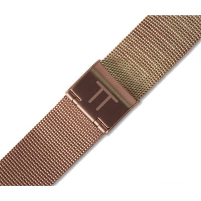Rosé Goud Unisex Verwisselbaar Horlogebandje van Gewoven Staal — 18 mm aanzetmaat — Rosé Gouden Horl