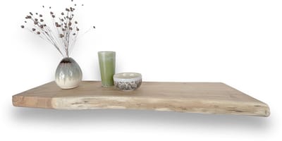 Zwevende wandplank acacia boomstam 60 x 20 cm - Wandplank zwevend - Wandplank hout - Boomstam - Boomstam plank - Wandplanken zwevend - Wand plank