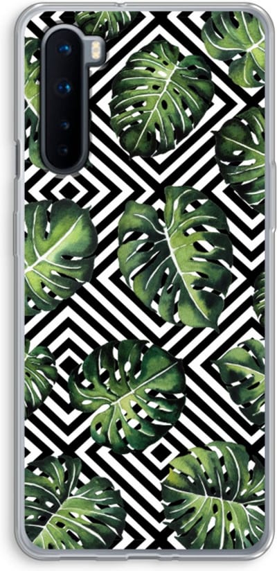 Case Company® - Hoesje geschikt voor OnePlus Nord hoesje - Geometrische jungle - Soft Cover Telefoonhoesje - Bescherming aan alle Kanten en Schermrand