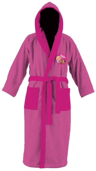 Barbie badjas badstof, roze, maat 110/116