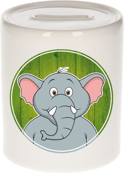 Vrolijke olifant dieren spaarpot 9 cm - olifanten - spaarpotten voor kinderen