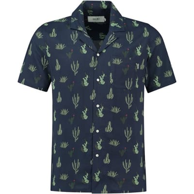 Shiwi Shortsleeve Shirt Cacti Dark Navy Maat: S | Casual Overhemden Outlet | Heren | Blauw