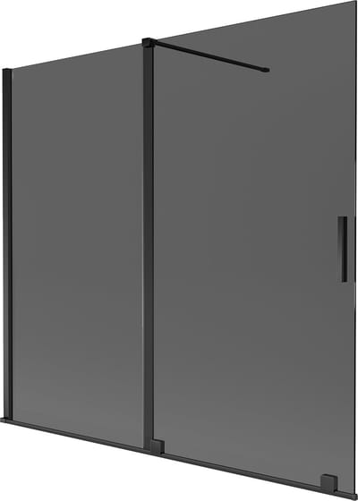 Mexen Velar badwand tweedelig schuifbaar 170 x 150 , grafiet, zwart - 896-170-000-41-70