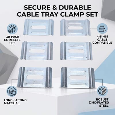 Lot de 30 Colliers de Fixation pour Goulotte Métallique à Grille Métallique pour Goulottes de Câbles de 4 6 mm de Diamètre Zingués