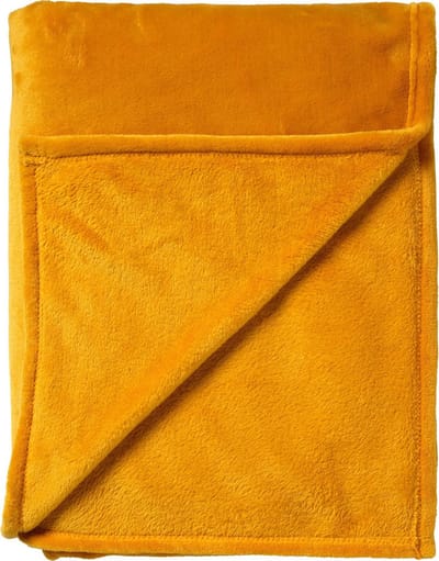 Dutch Decor - CHARLIE - plaid 200x220 cm - extra grote fleece deken - effen kleur - Golden Glow - geel
