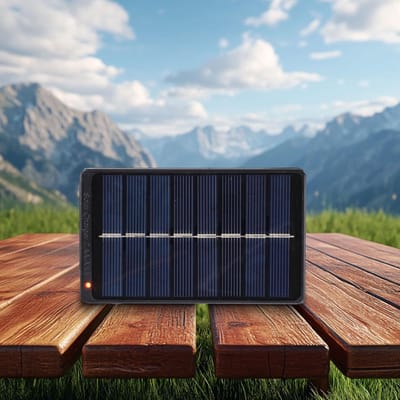 Zonnepaneel Batterijlader - Draagbare Oplader - Batterijen Opladen - Zon-Aangedreven - 115 x 68 x 26 mm - Zwart
