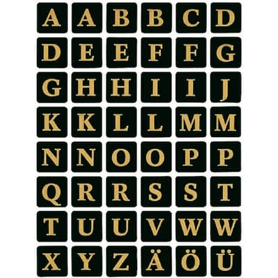 Huismerk Herma 4130 Etiket met letters A-Z 13mm Zwart-Goud - 1 pakje met 2 velletjes