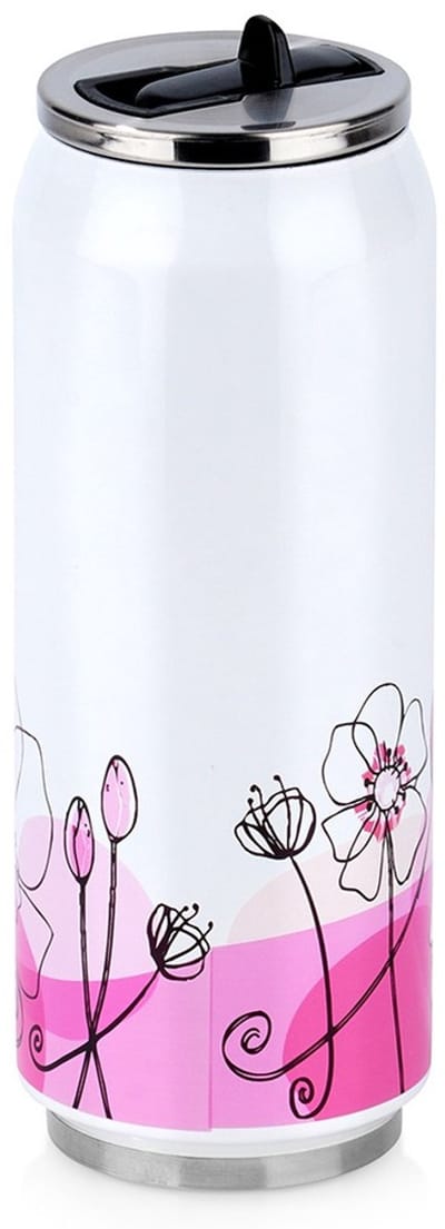 Orion - Thermosfles - 500 ml - Roestvrij Staal - Bloemenmotief