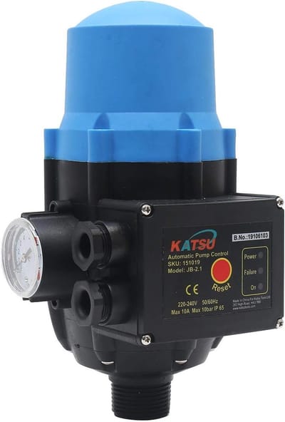 Waterpompdrukregelaar - Automatische Pompbesturing - Waterdruk Beheren - Bescherming Tegen Drooglopen - 220 Volt - Zwart