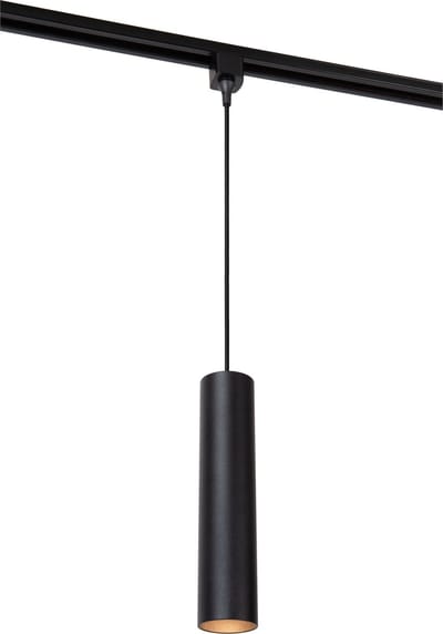 Lucide TRACK FLORIS Hanglamp - 1-fase Railsysteem / Railverlichting - 1xGU10 - Zwart (Uitbreiding)