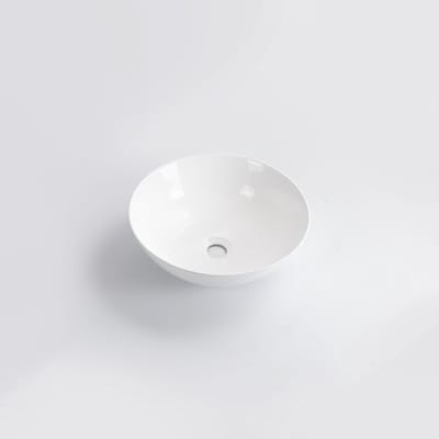 FugaFlow Eccelente Pietra Waskom - 40x40x15cm - rond - keramiek - glans wit