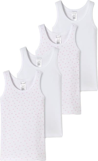 Schiesser Meisjes onderhemd 4 pack Kids Girls fijnrib Cotton