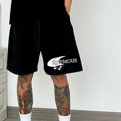 Casual Shorts Heren Zomer High Street Los Veelzijdig Sport Recht Trekkoord Vijfpuntsbroek One size black