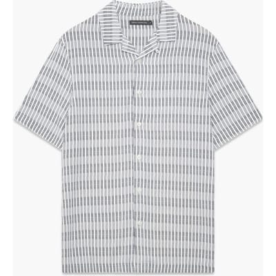 French Connection Horver Viscose Ss Salt/marine Maat: XS | Casual Overhemden Outlet | Heren | Wit