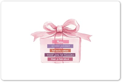 Placemats 45x30 cm - Placemat kunststof - 1 stuk - Cadeau - Strik - Tekst - Roze - Borden onderleggers - Decoratie voor op tafel - Keuken tafeldecoratie accessoires - Vinyl onderlegger - Tafelversiering
