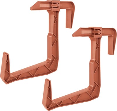 Form Plastic Balkon plantenbak ophang beugels - 2x - voor aan een railing - kunststof - terracotta - balustradehook
